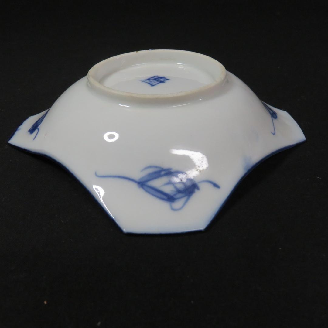 小皿 7枚 富士山 染付 古伊万里 山水 巻物 角皿 変形皿 江戸　バラ売り可