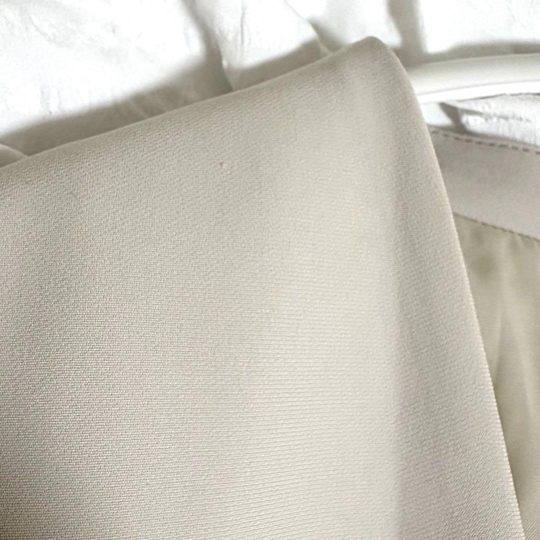 23区 トリアセダブルジョーゼット ノーカラージャケット 40 L ベージュ