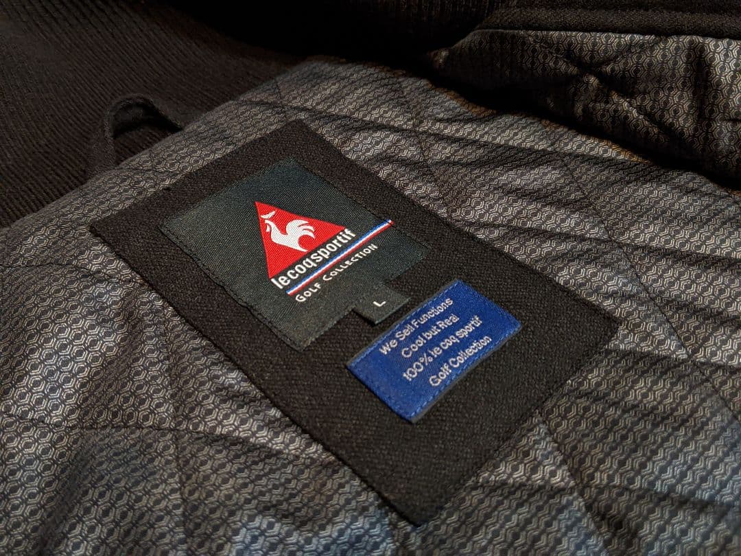 ルコック　ゴルフ　スタジャン　フェイクレザー　　中綿　毛　ジャケット　　デサント