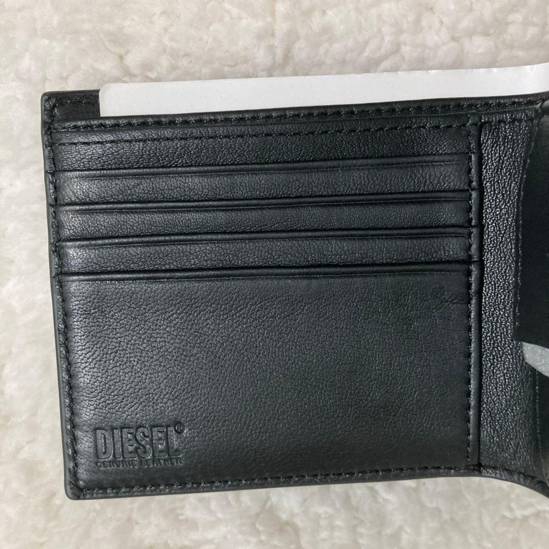 非売品✨箱付き DIESEL 3Dロゴ 二つ折り財布 レザー　ブラック　限定