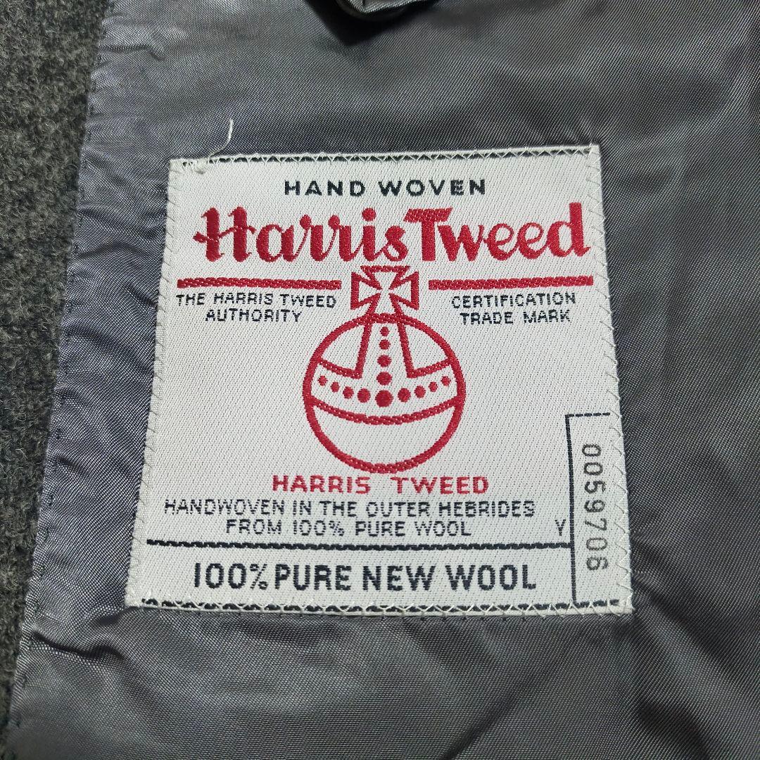 【大人ビジカジ】J.CREW×ハリスツイード・テーラードジャケット・灰・L~XL