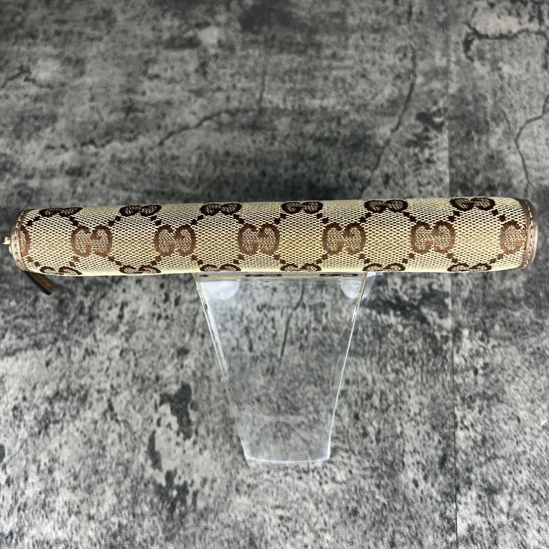GUCCI GGキャンバス ラウンドファスナー 長財布