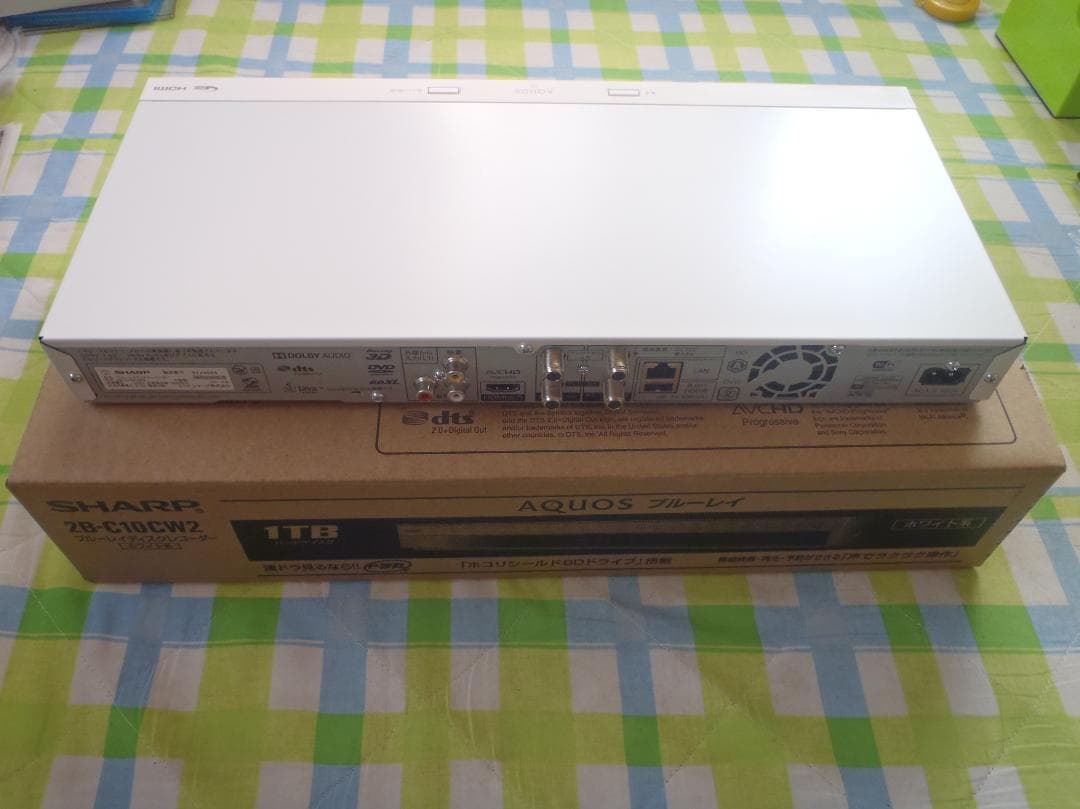 SHARP　AQUOS　ブルーレイレコーダー　2B-C10CW2　２０２１年製