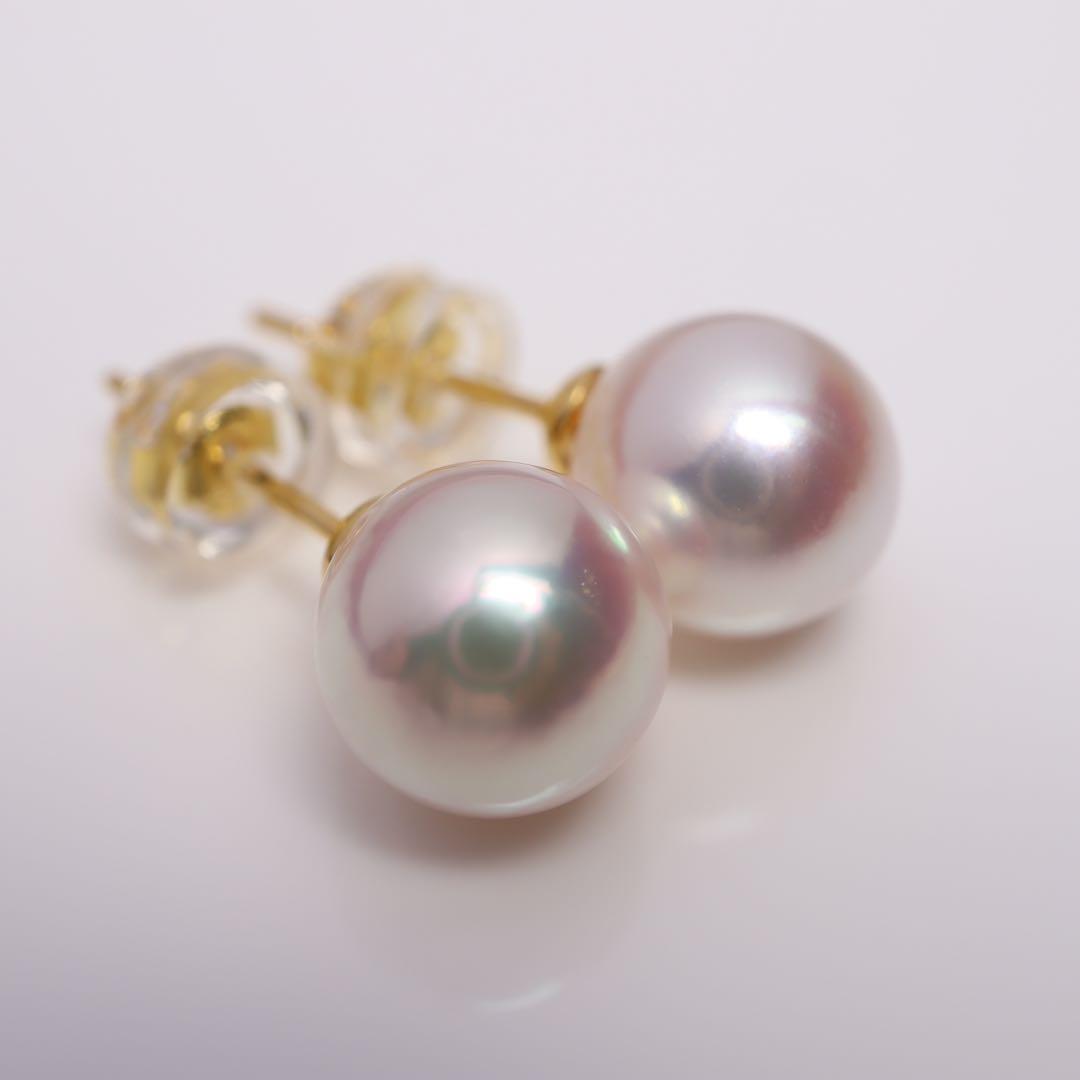 8mmUP高グレード あこや真珠 ピアス アコヤパール ピアス ピンク系 01