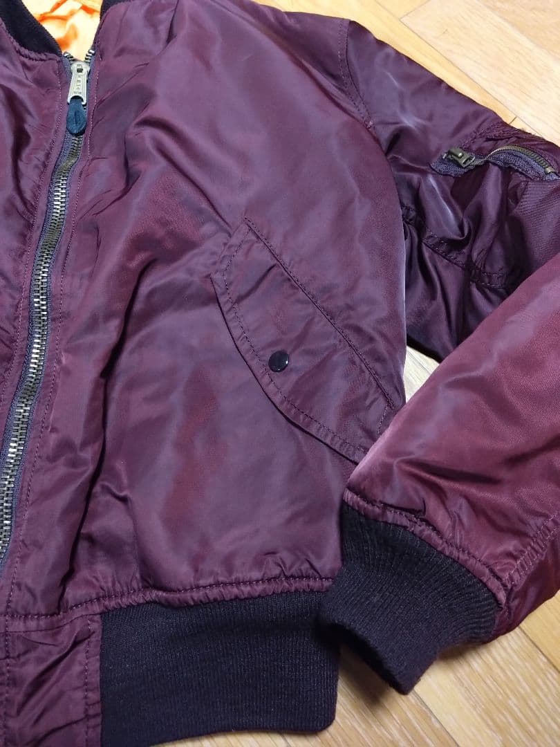 希少カラー★ 90s USA製 ALPHA MA-1 ボルドー L