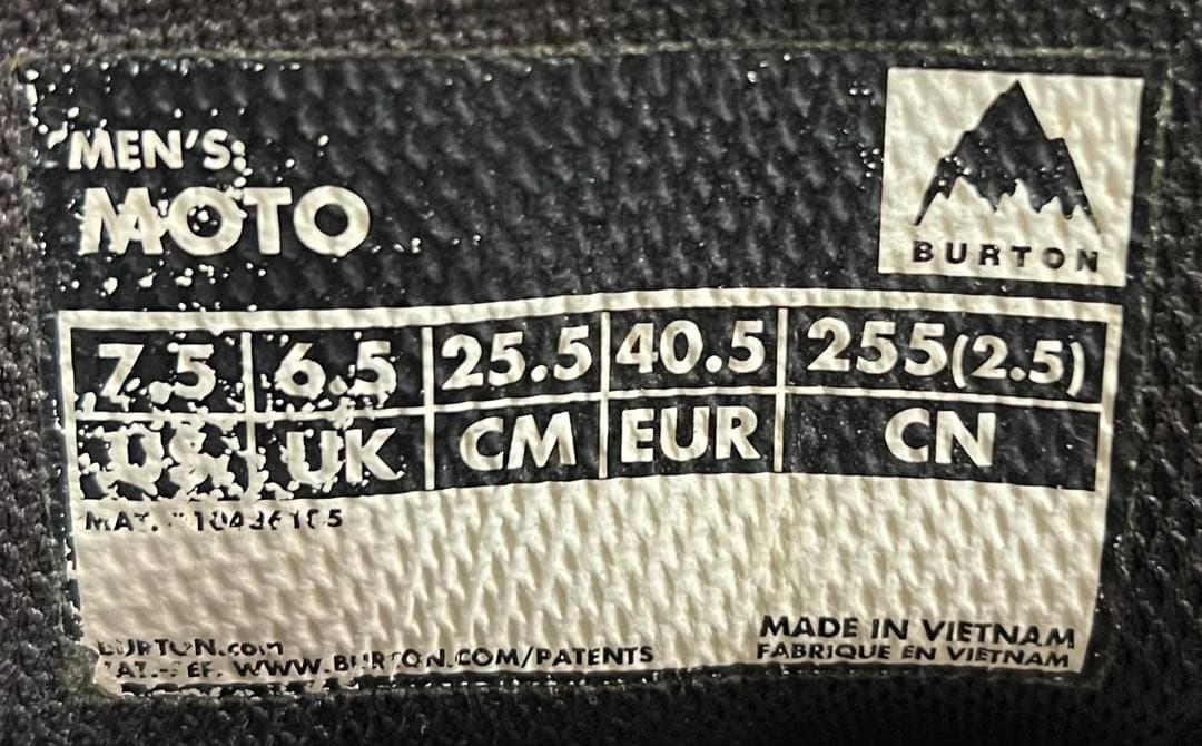 【即日発送】BURTON バートン スノボブーツMOTO モト25.5cm