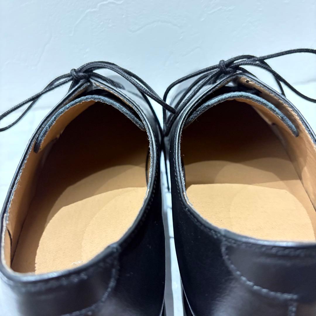 試着程度✨ WYM 本革 プレーントゥ ダービー XL 黒 ストレートチップ