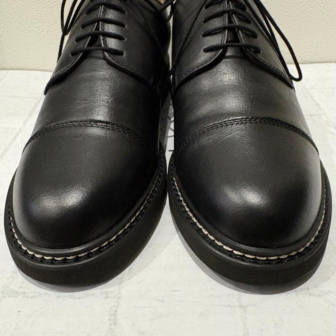試着程度✨ WYM 本革 プレーントゥ ダービー XL 黒 ストレートチップ
