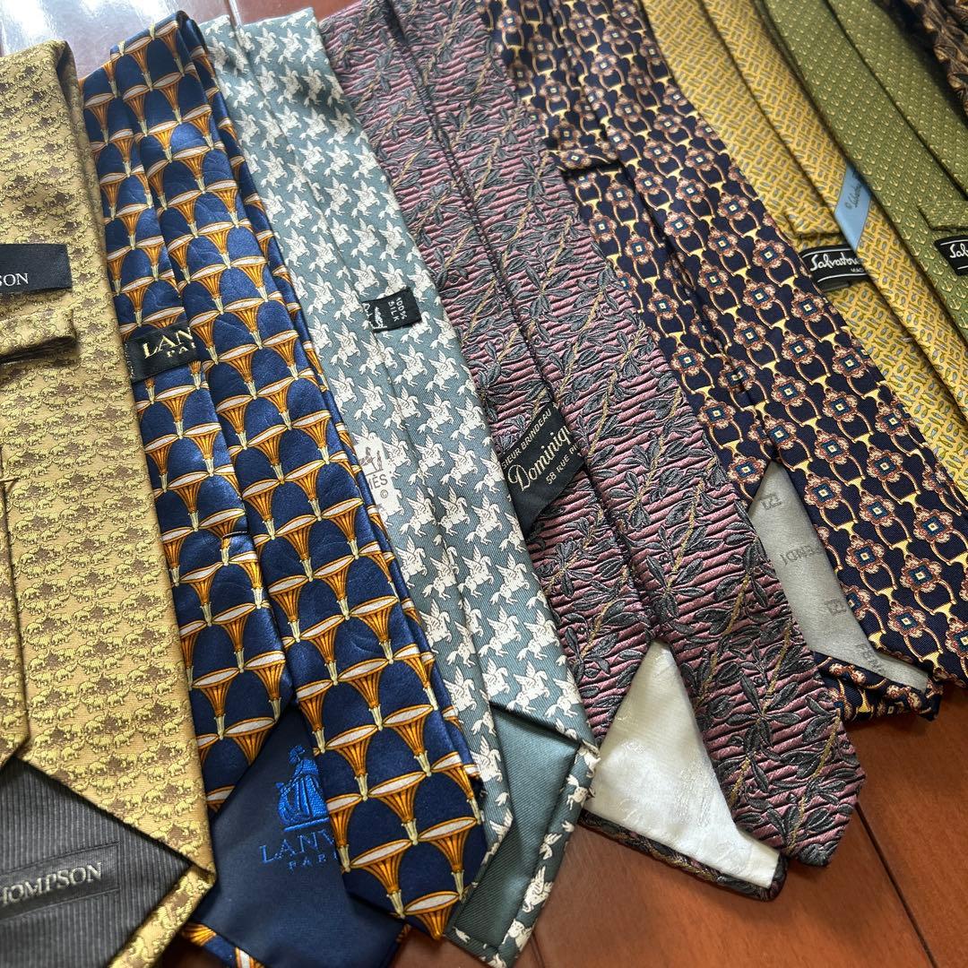 ブランドネクタイ12本まとめ売りシルク エルメス　フェラガモなど