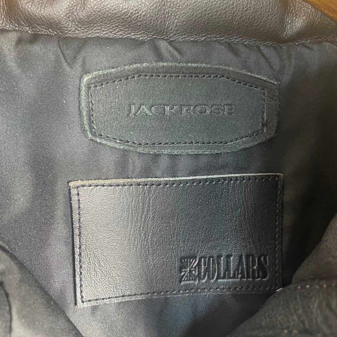 JACKROSE ジャックローズ　豚革　ブラック レザー ダウンベスト L