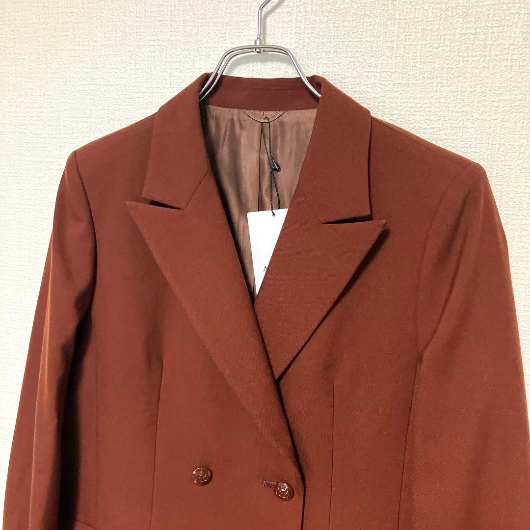 25AW【新品】アナイ　マットクロスピークドラペル ジャケット　ブラウン　36