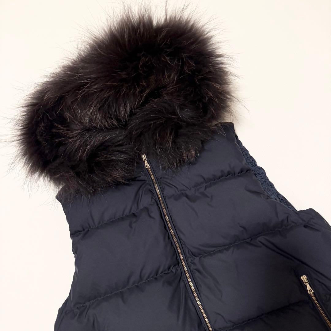 極美品 ナノユニバース　リモンタ　LIMONTA ダウンベスト M ネイビー