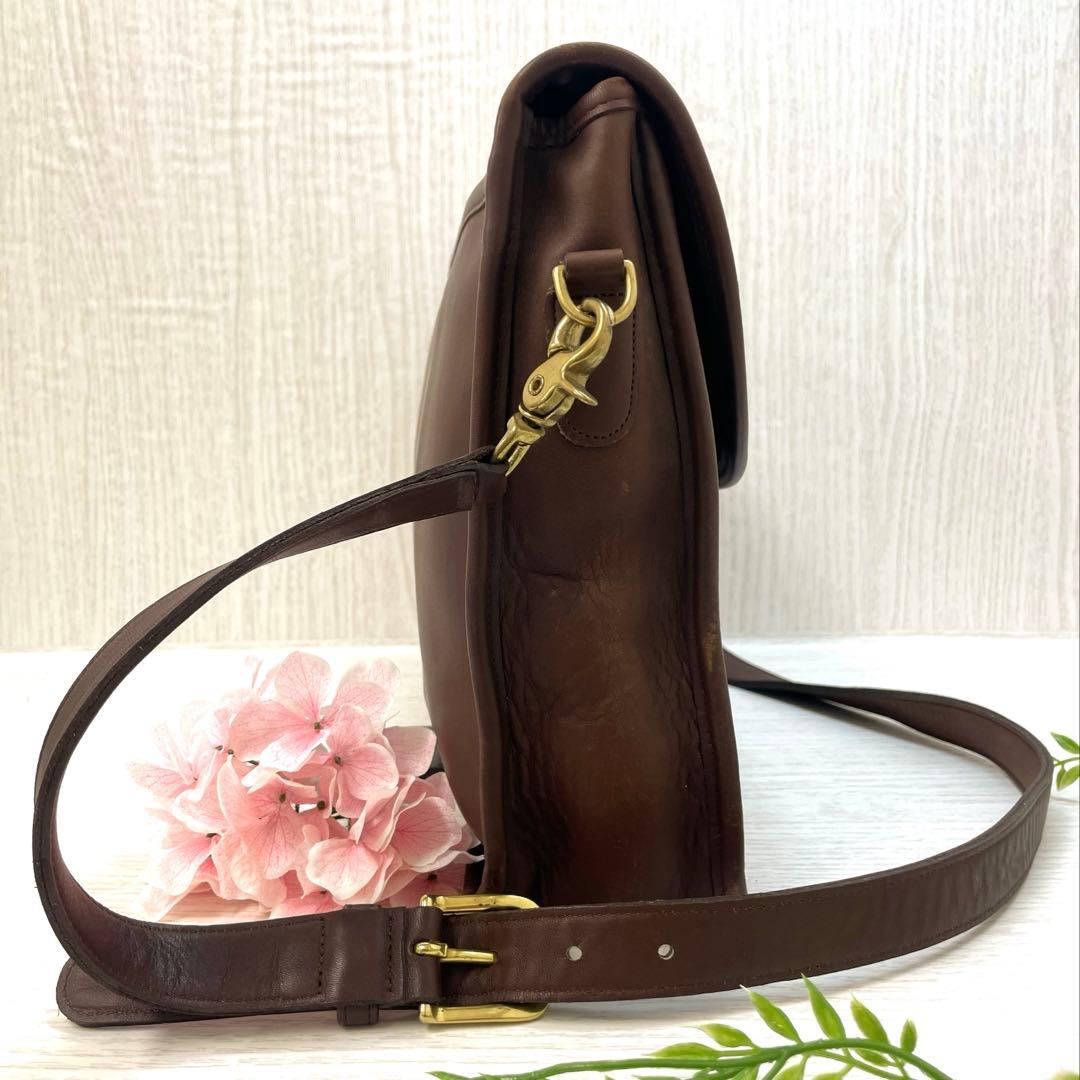COACH コーチ ブラウンレザー ビジネスバッグ