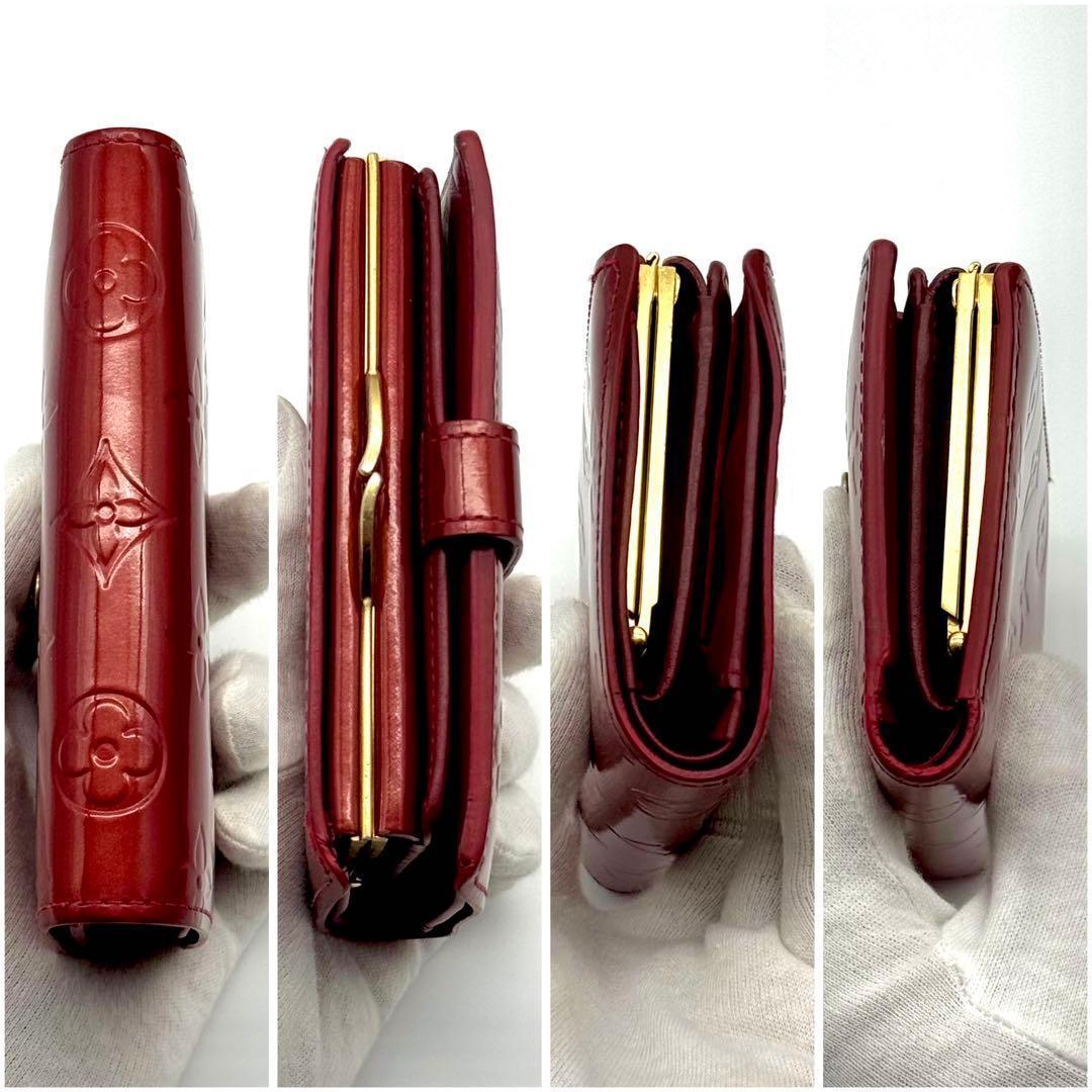 ルイヴィトン モノグラム ヴェルニ ポルトフォイユ ヴィエノワ がま口 赤系