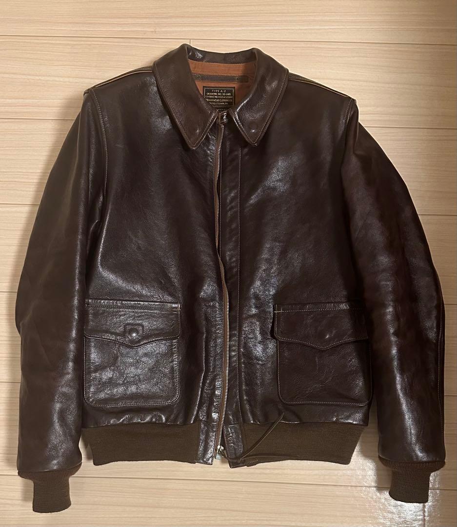 レインボーカントリー　A-2 レザー ジャケット 40 ダークシール