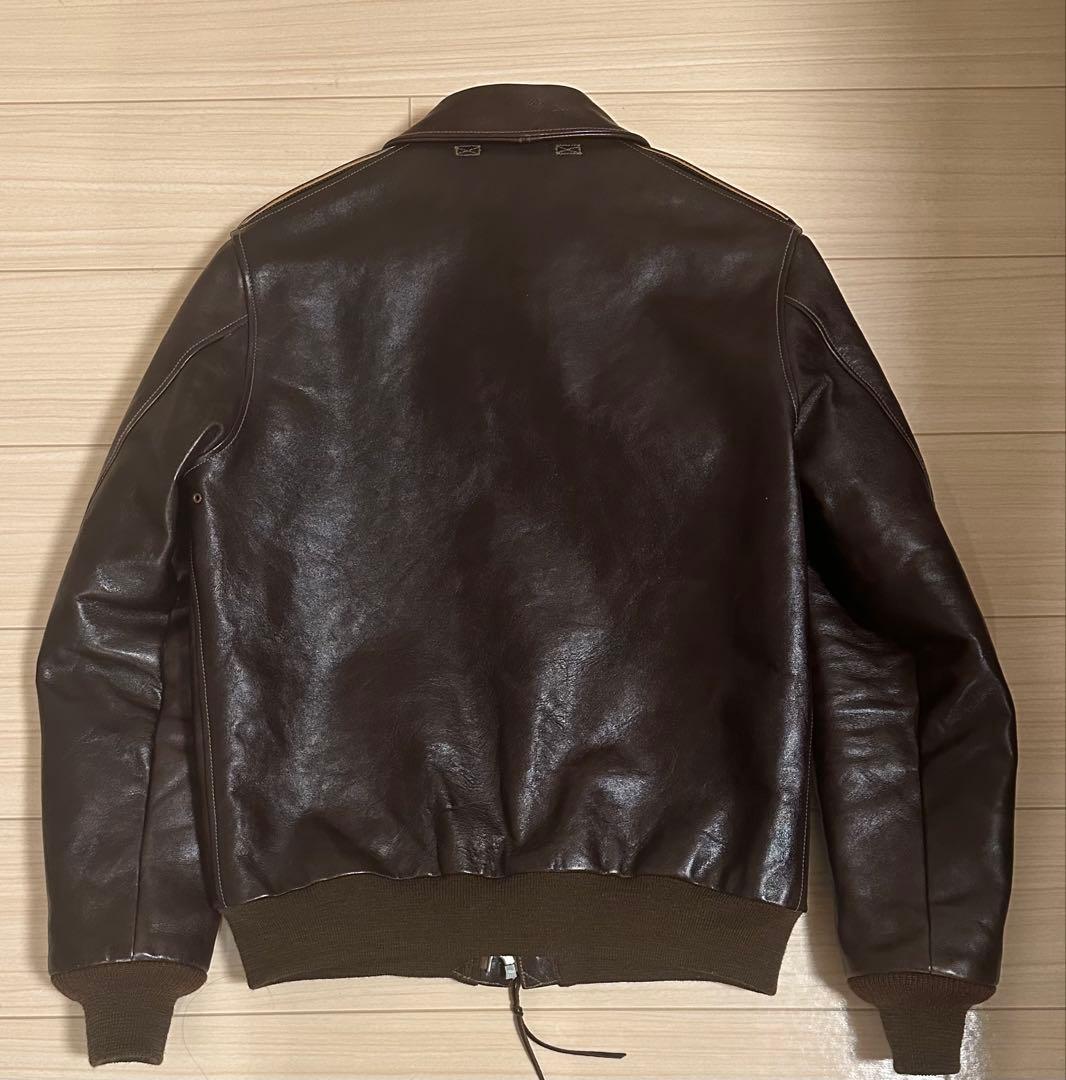 レインボーカントリー　A-2 レザー ジャケット 40 ダークシール