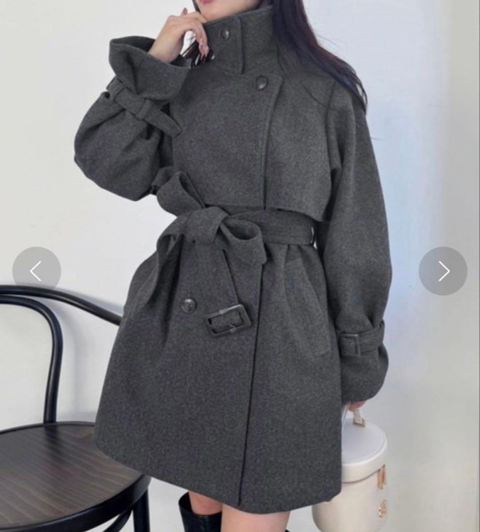 2way/スタンドカラーミドルコート NICE CLAUP