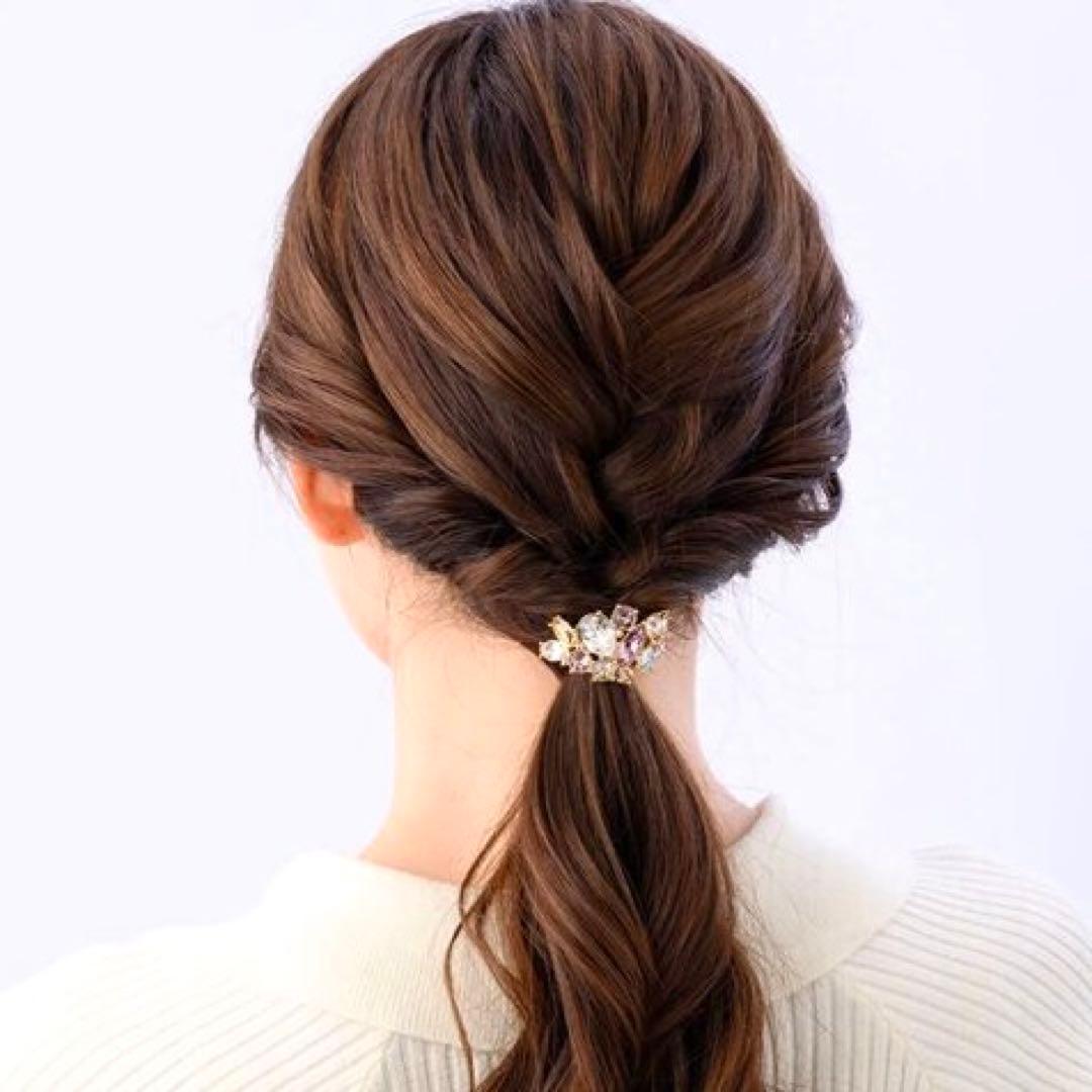 【美品】コンプレックスビズ　クリスタルブライトポニーフック　クリップ