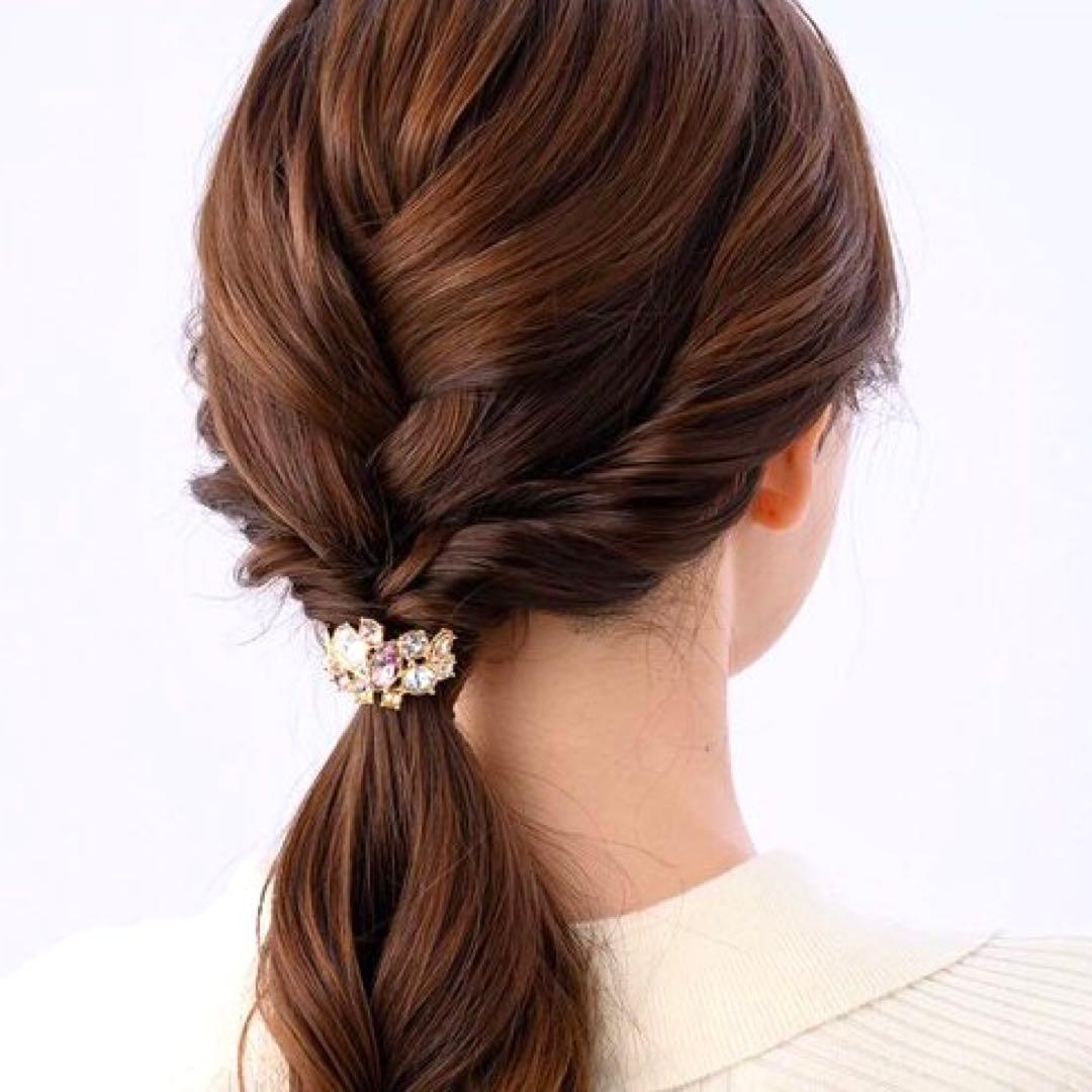 【美品】コンプレックスビズ　クリスタルブライトポニーフック　クリップ