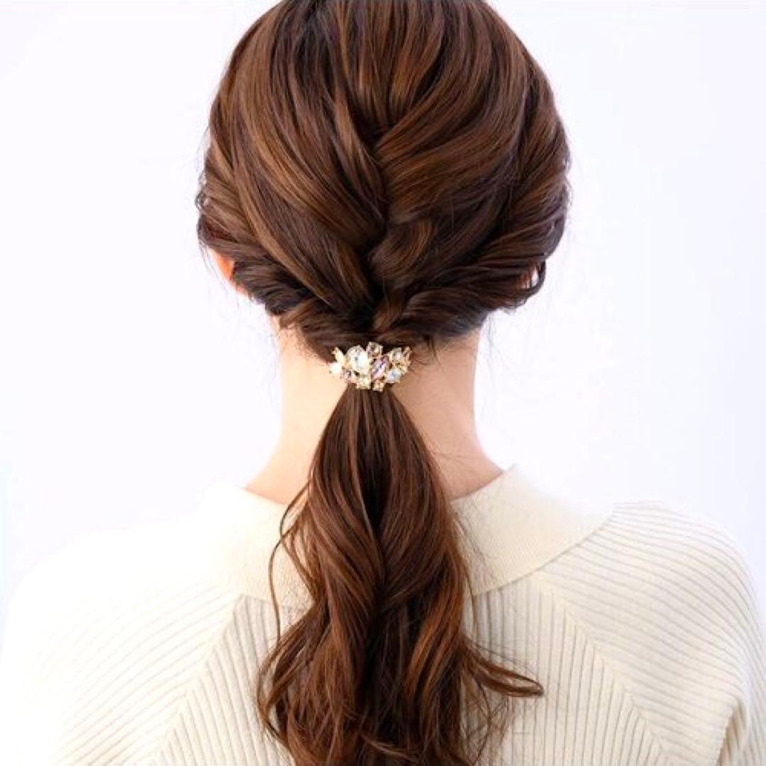 【美品】コンプレックスビズ　クリスタルブライトポニーフック　クリップ