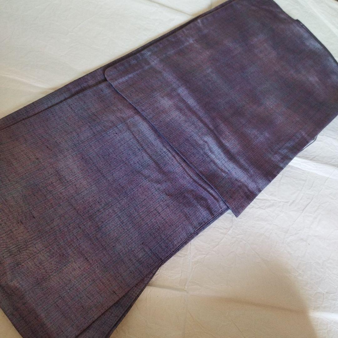 正絹　縞紬袷着物(八掛大島)