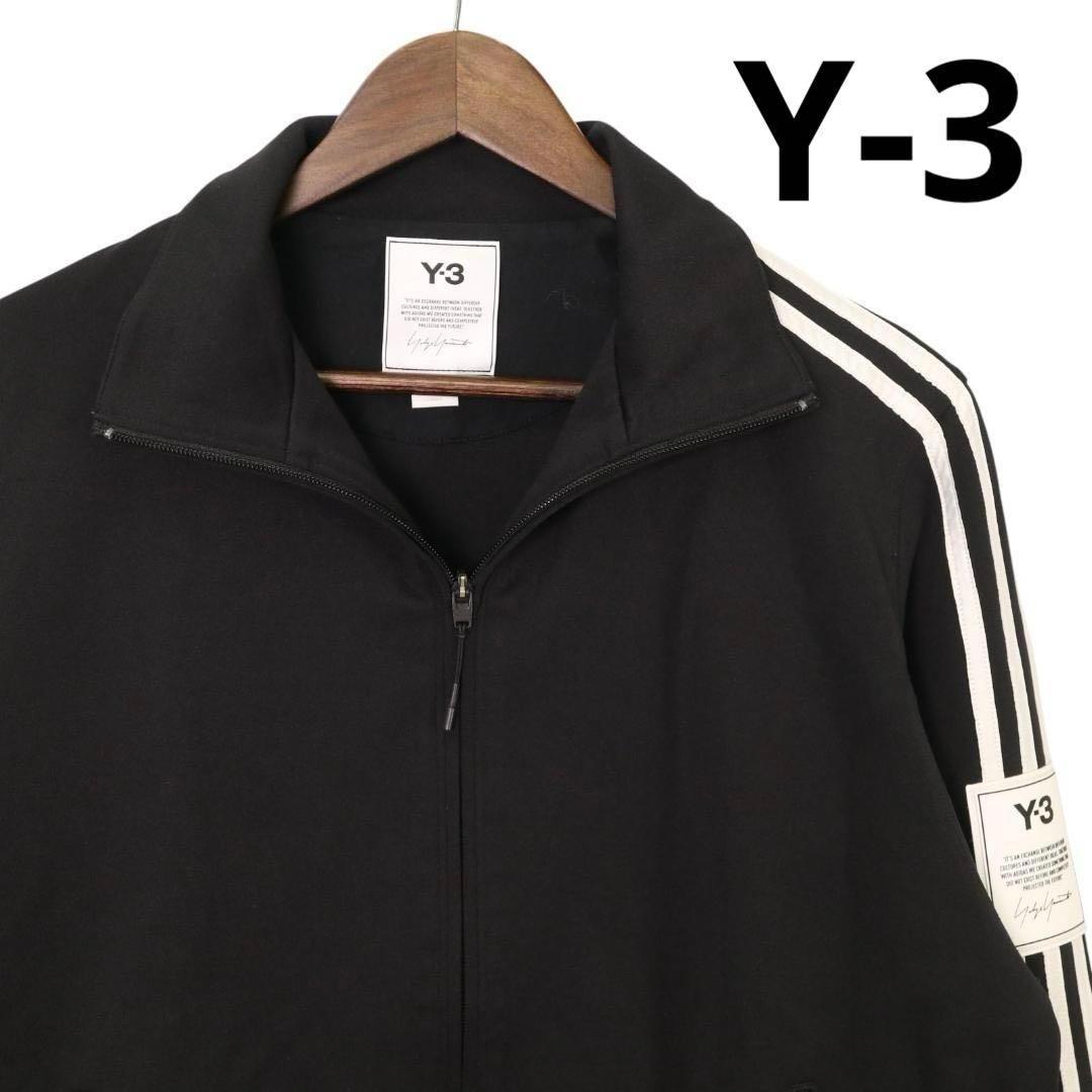 パンダ Y-3 ワイスリー トラックジャケット ストライプ ラバーロゴ 黒