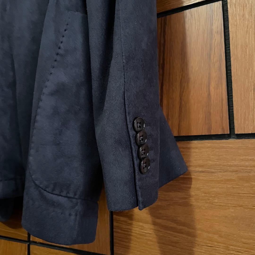 現行タグ ヒューゴボス PUスエード テーラードジャケット ブートニエール