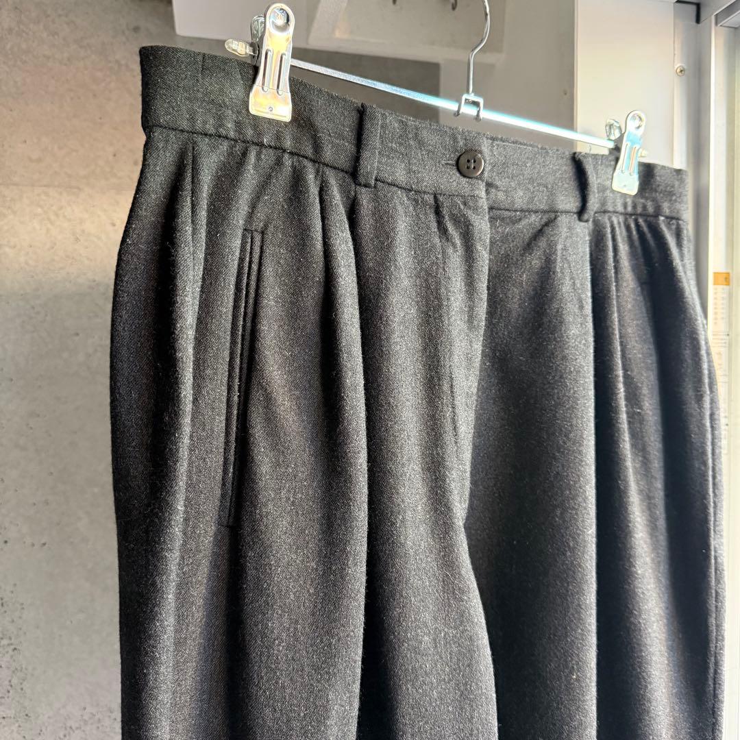 パンツ GIORGIO ARMANI pure new wool tuck slacks