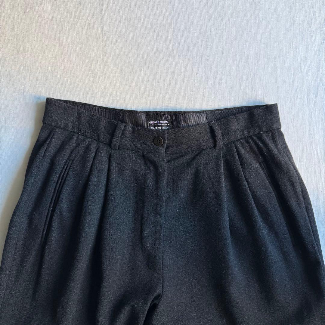 パンツ GIORGIO ARMANI pure new wool tuck slacks