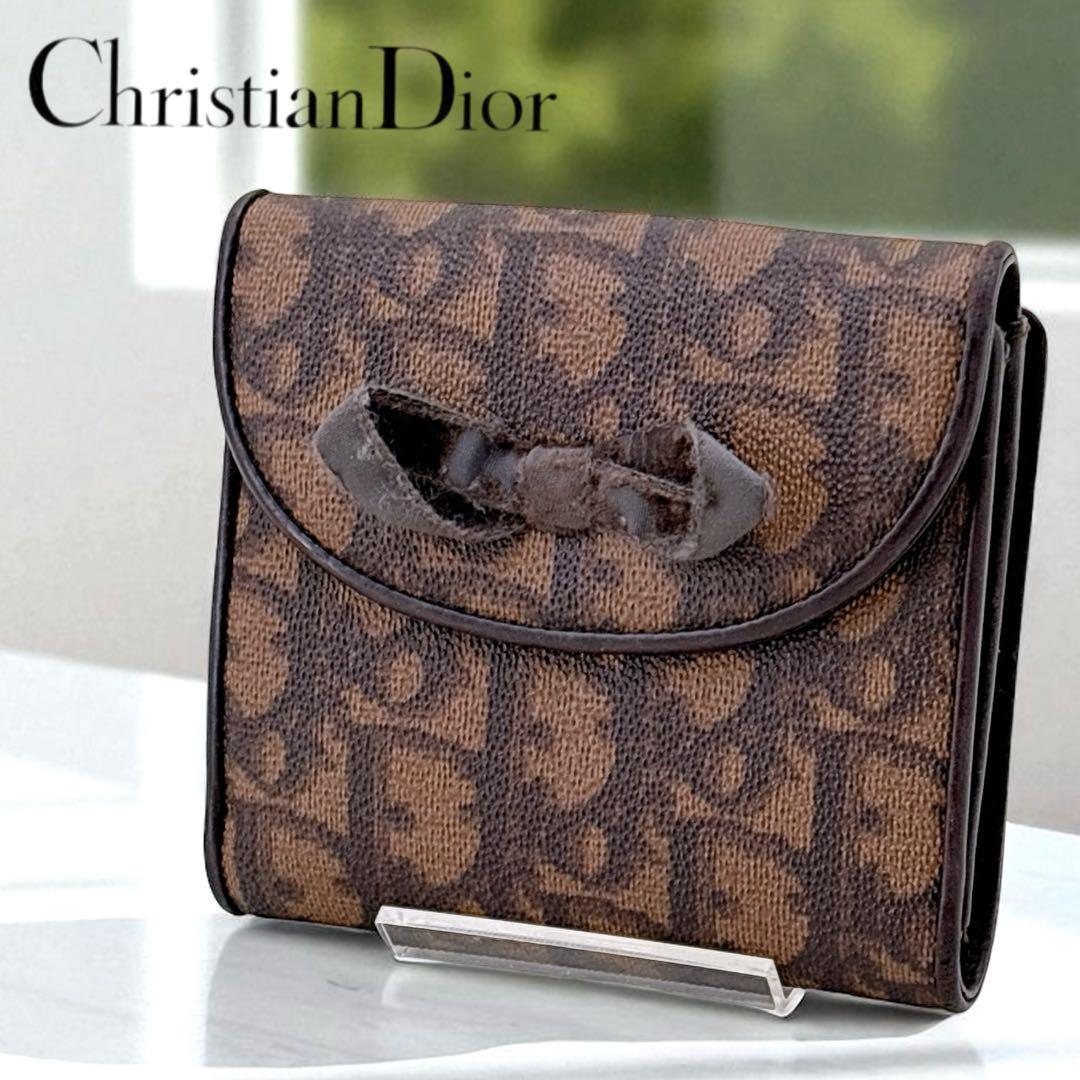 希少/クリスチャンディオール/二つ折り財布/トロッター柄/オブリーク/モノグラム