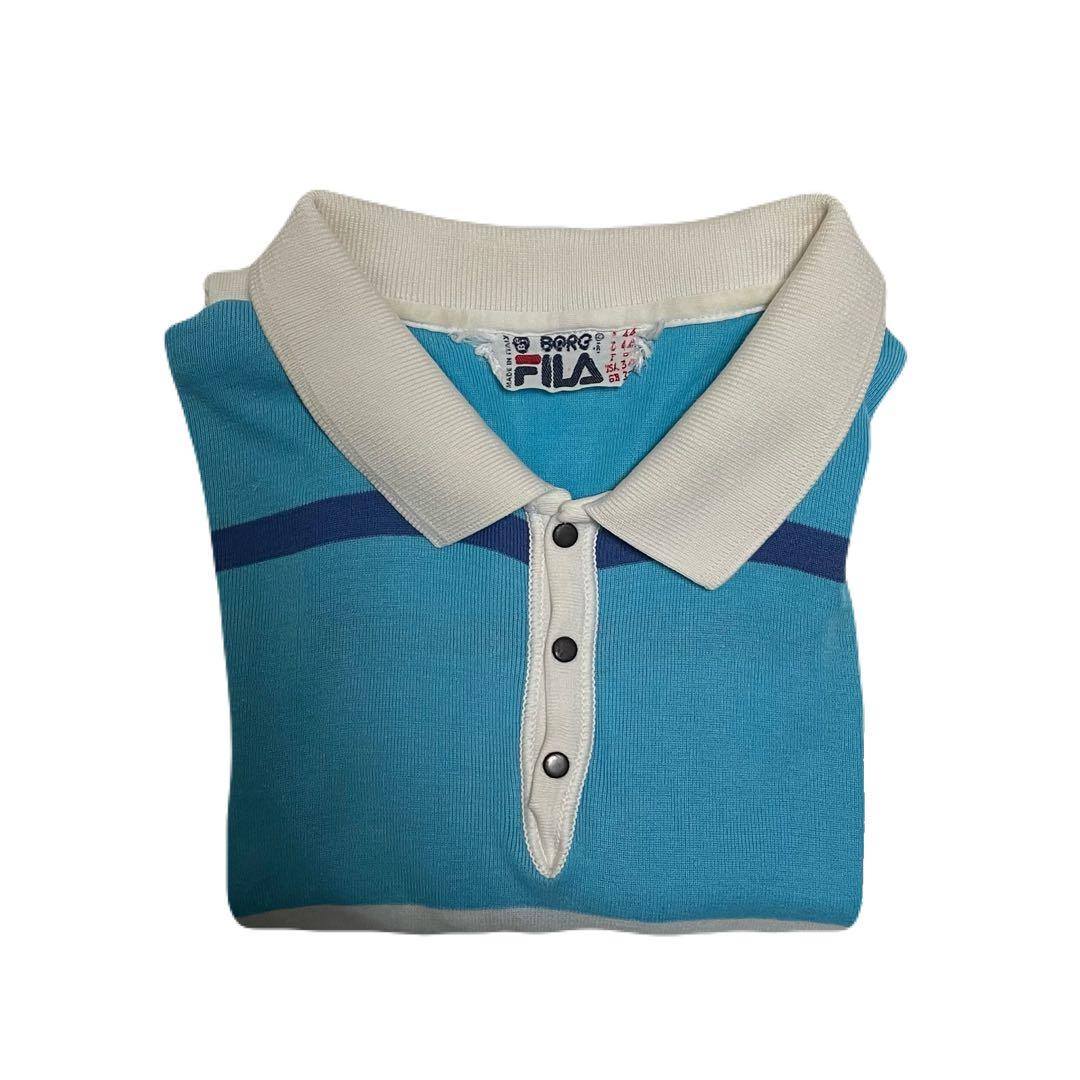 希少　70s FILA BJ BORG ボーダーポロシャツ フィラ イタリア製