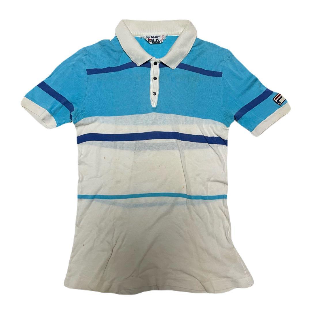 希少　70s FILA BJ BORG ボーダーポロシャツ フィラ イタリア製