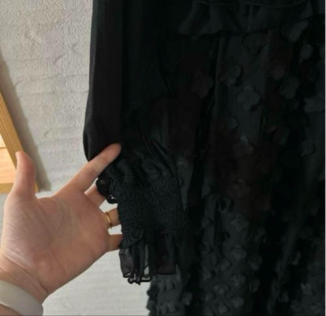 トリト×ビームスボーイ★スウィングロングワンピース　ブラックkm