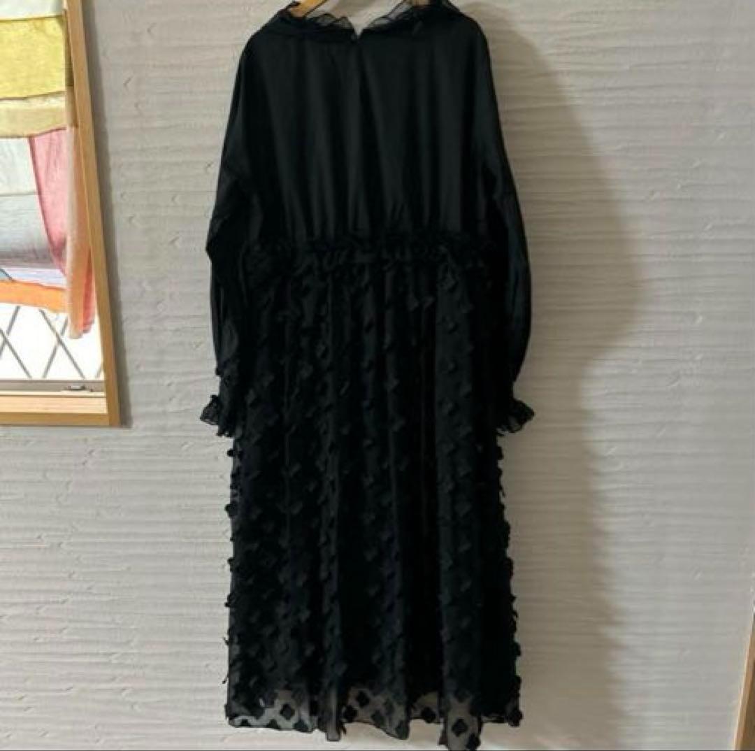 トリト×ビームスボーイ★スウィングロングワンピース　ブラックkm