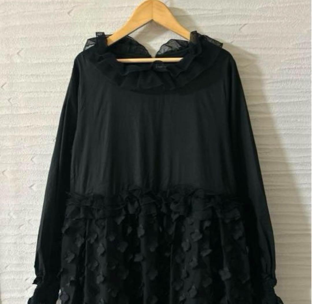 トリト×ビームスボーイ★スウィングロングワンピース　ブラックkm