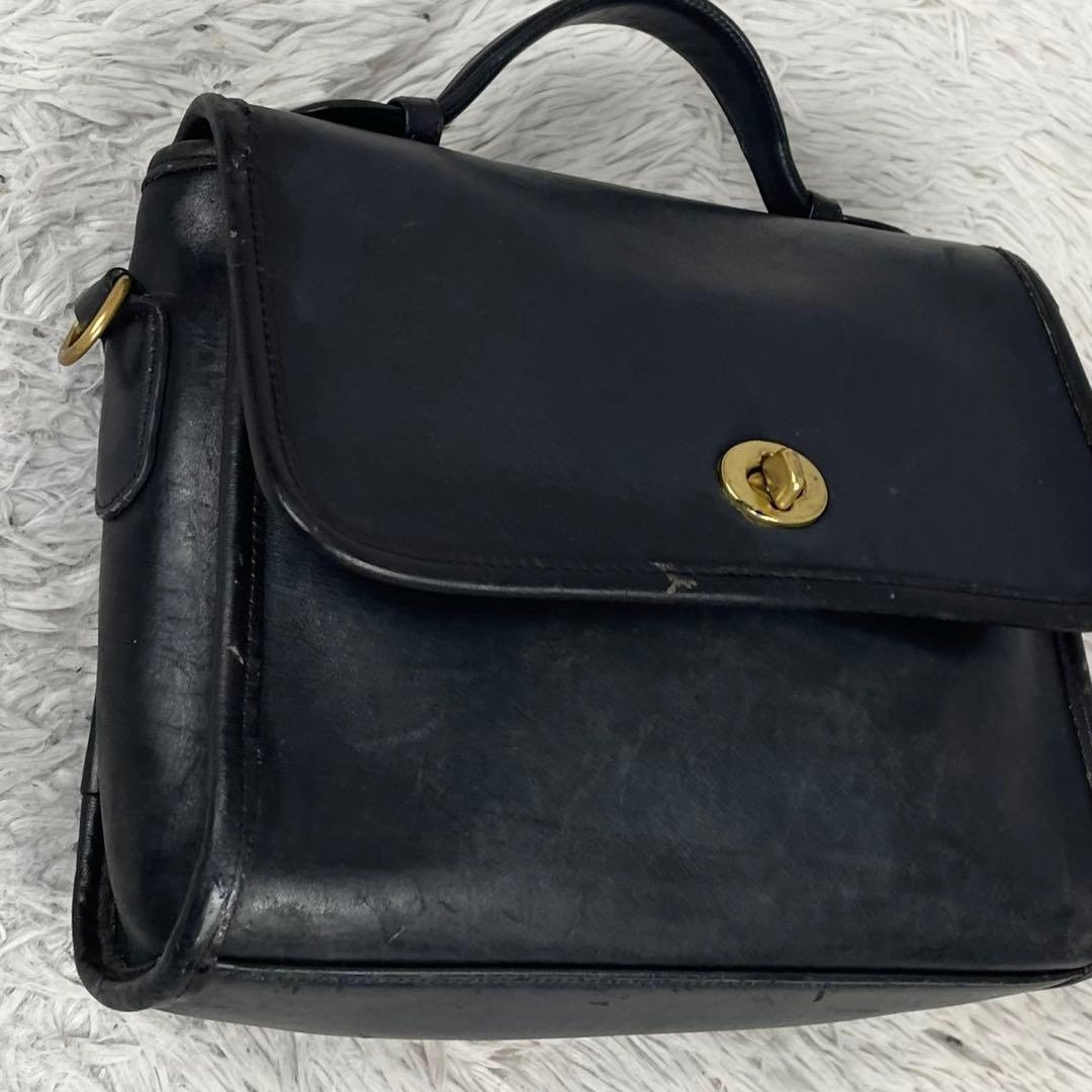 オールドコーチ レザー 2WAY ショルダーバッグ ファスナー ブラック