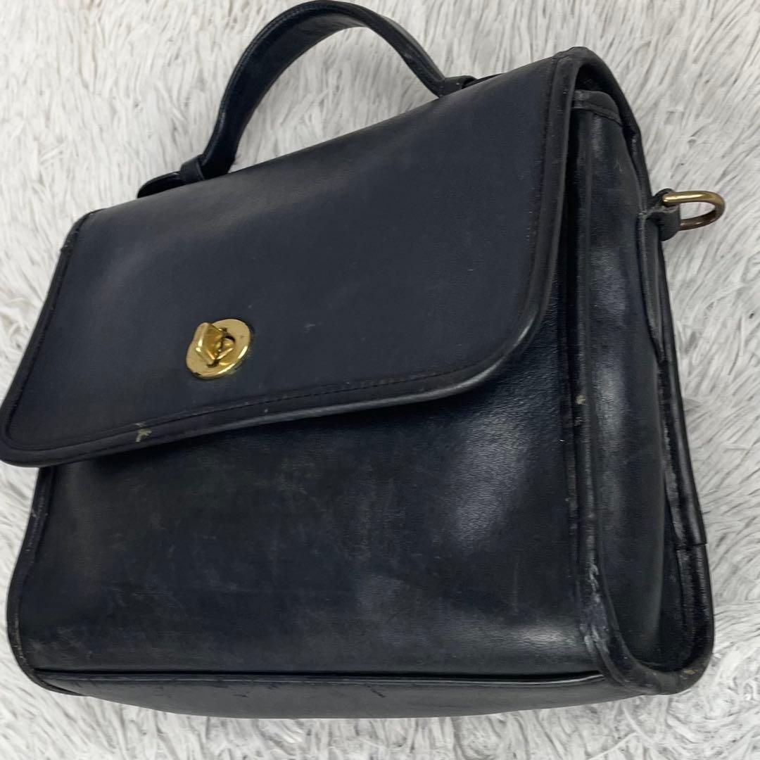 オールドコーチ レザー 2WAY ショルダーバッグ ファスナー ブラック