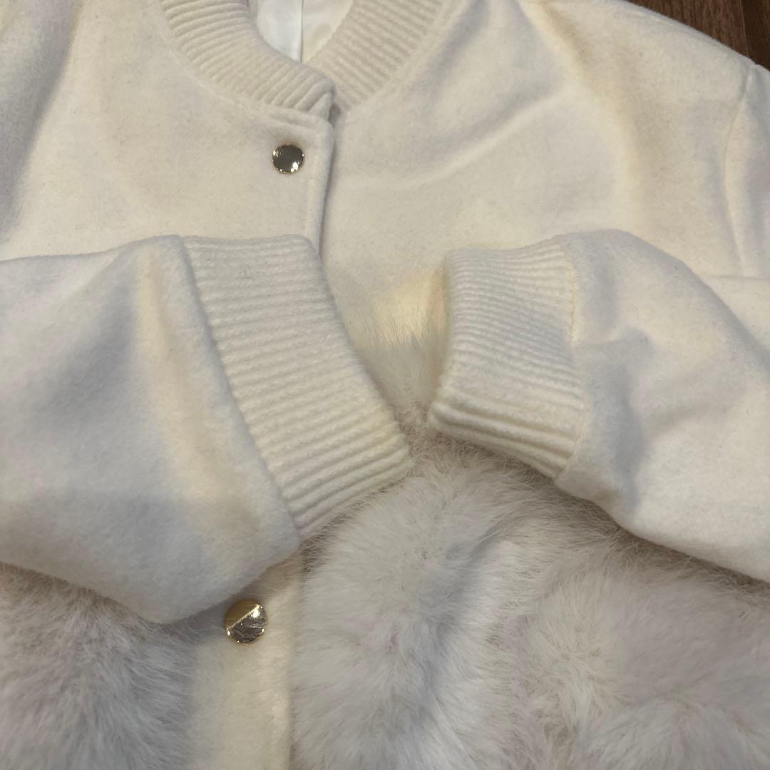 ESMOK fur pocket blouson ホワイト