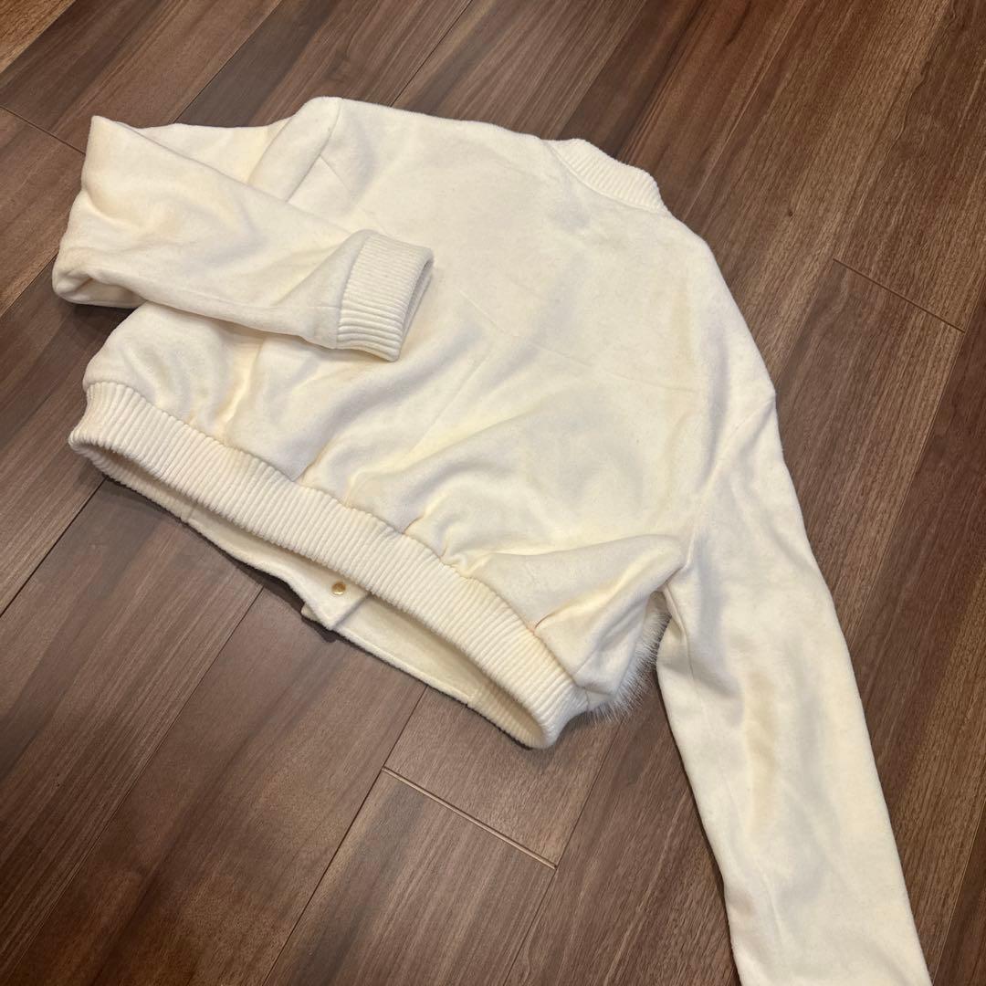 ESMOK fur pocket blouson ホワイト