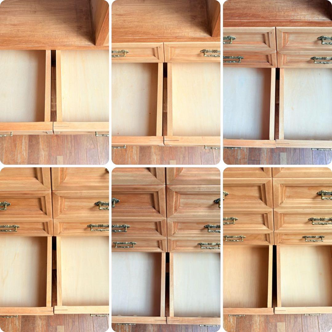 14杯 オーダー品 ビンテージ 木製チェスト キャスター 収納 北欧ナチュラル