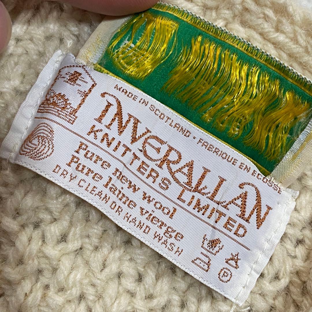 希少 インバーアラン スコットランド製 アイボリー ケウール ニットベスト