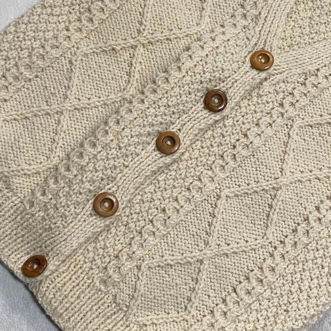 希少 インバーアラン スコットランド製 アイボリー ケウール ニットベスト