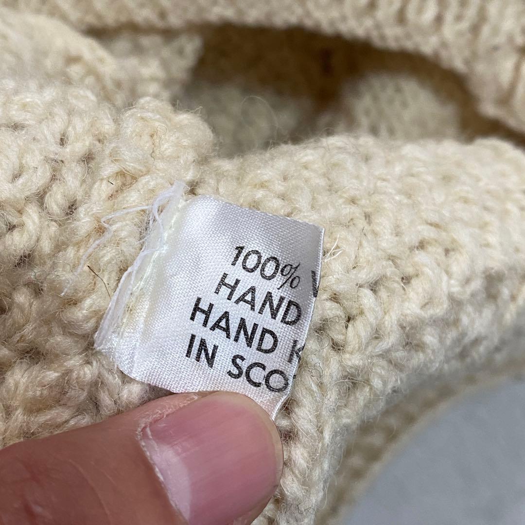 希少 インバーアラン スコットランド製 アイボリー ケウール ニットベスト