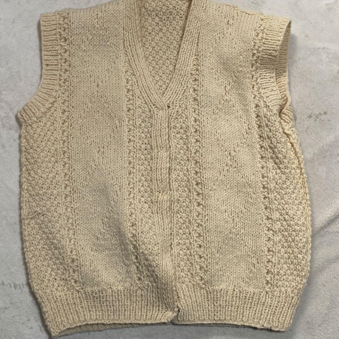 希少 インバーアラン スコットランド製 アイボリー ケウール ニットベスト
