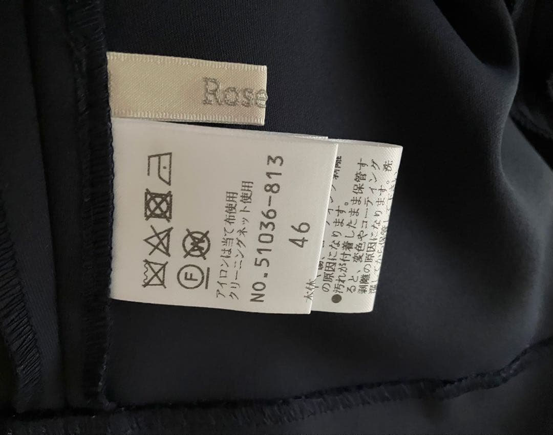 46♡ローズティアラ♡フラワー　ノーカラージャケット ネイビー