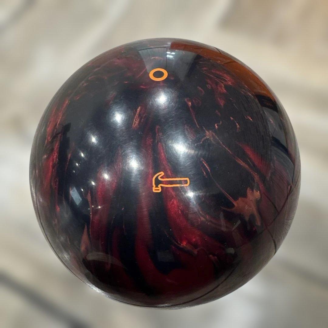ANGER ボウリングボール 15ポンド ブラック/レッド/キャラメル