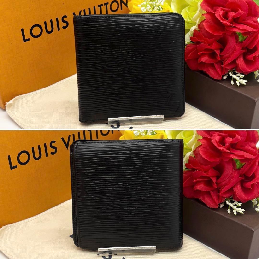 ✨超美品✨ルイヴィトン　ポルトフォイユマルコ　エピ　ブラック　折り財布