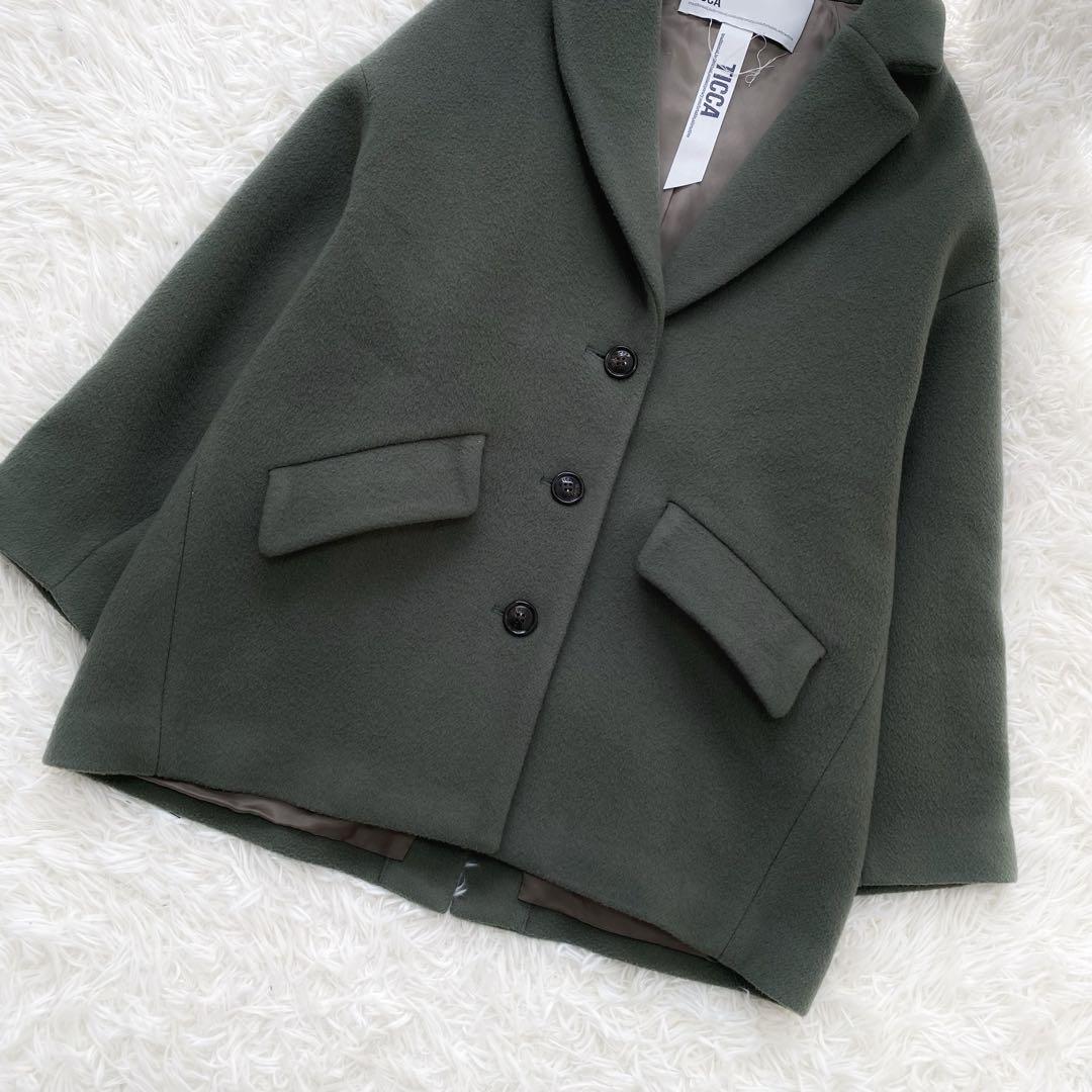 ティッカ　シングルコート　テントコート　グリーン　ゆったり✨