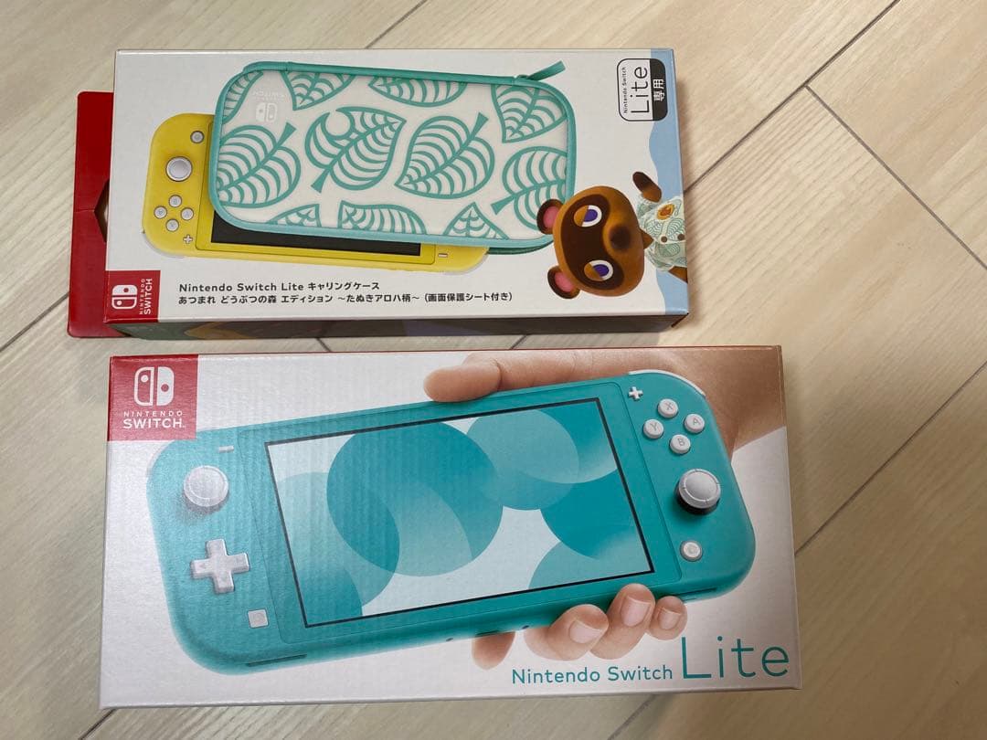 Nintendo Switch LITE ターコイズ&どうぶつの森ケース