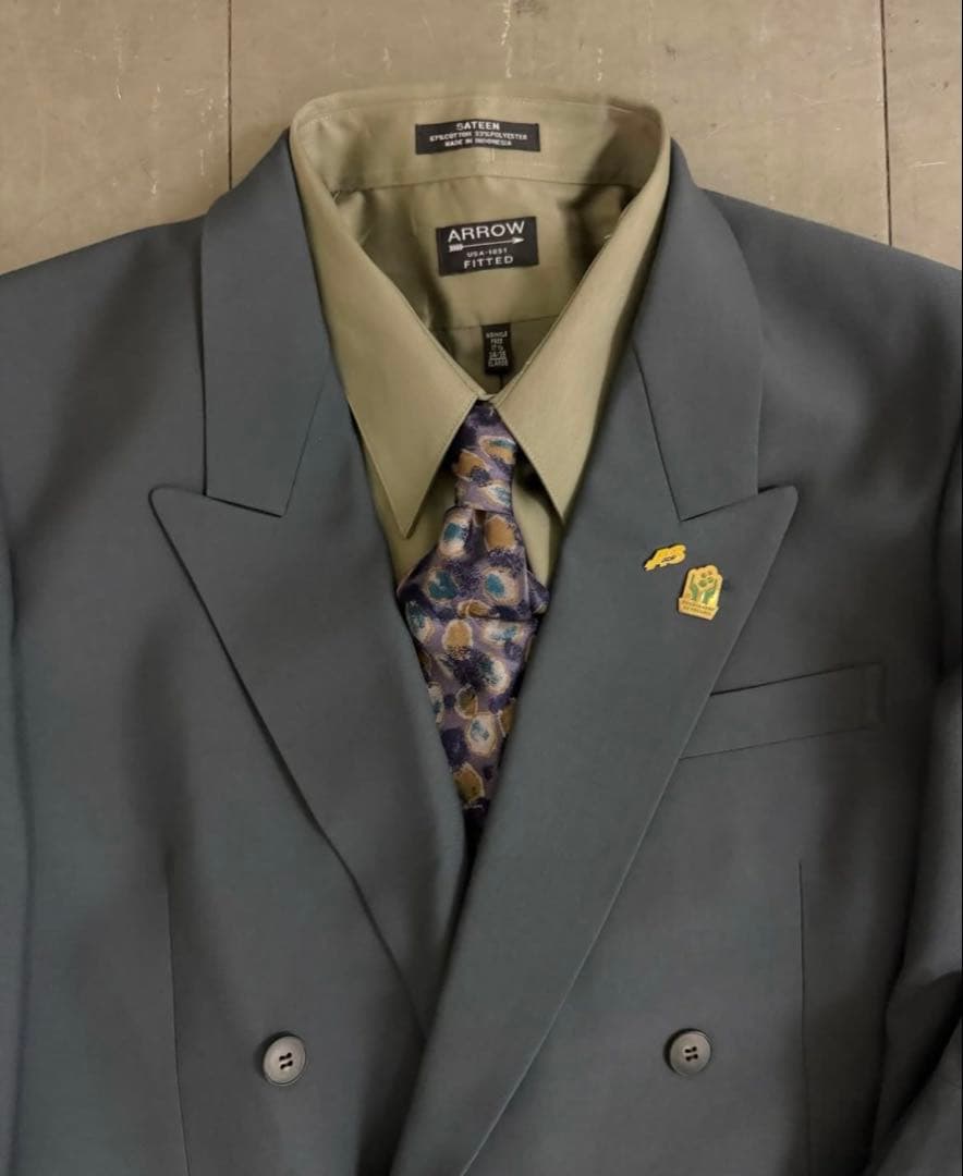 vintage double jacket setup 古着スーツ セットアップ